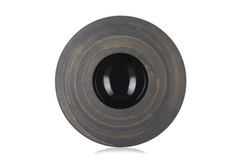Sphere Kugel Teller schwarz mit gold