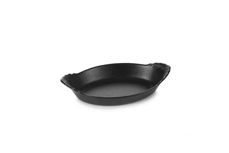 GRATINSCHUESSEL, OVAL, MIT GRIFFEN in gusseisener Optik 20 cl
