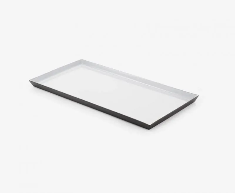 EQUINOXE RECHTECKIGE SERVIERPLATTE 55,5 cm Kumuluswolke weiss
