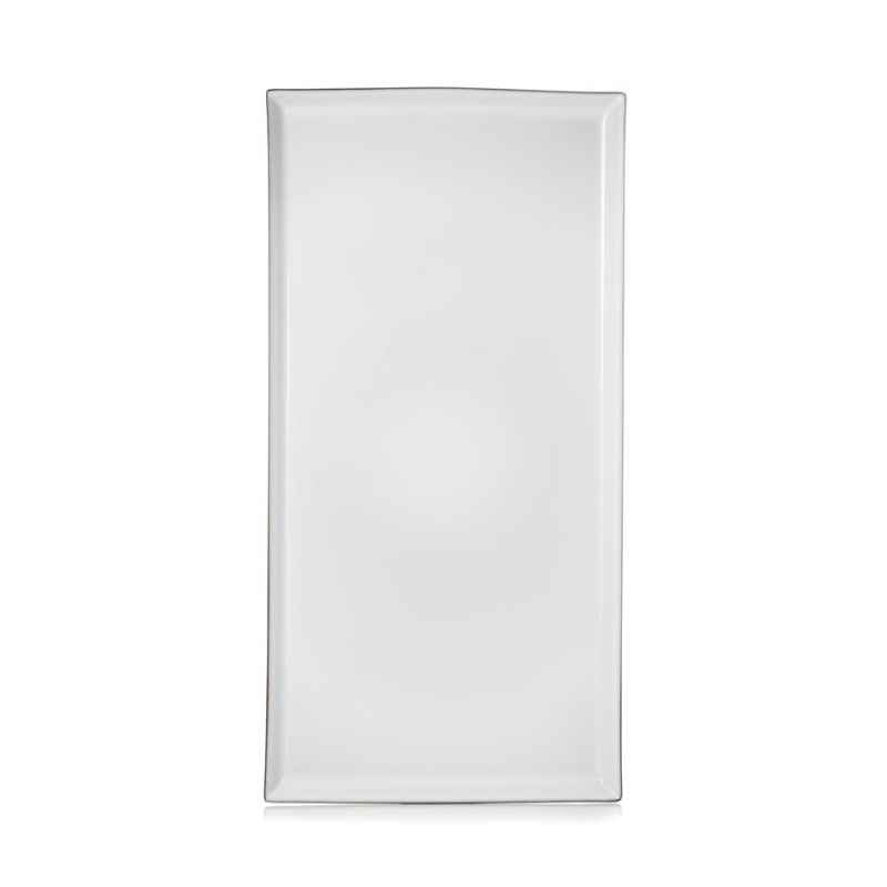 Preview: EQUINOXE RECHTECKIGE SERVIERPLATTE 55,5 cm Kumuluswolke weiss