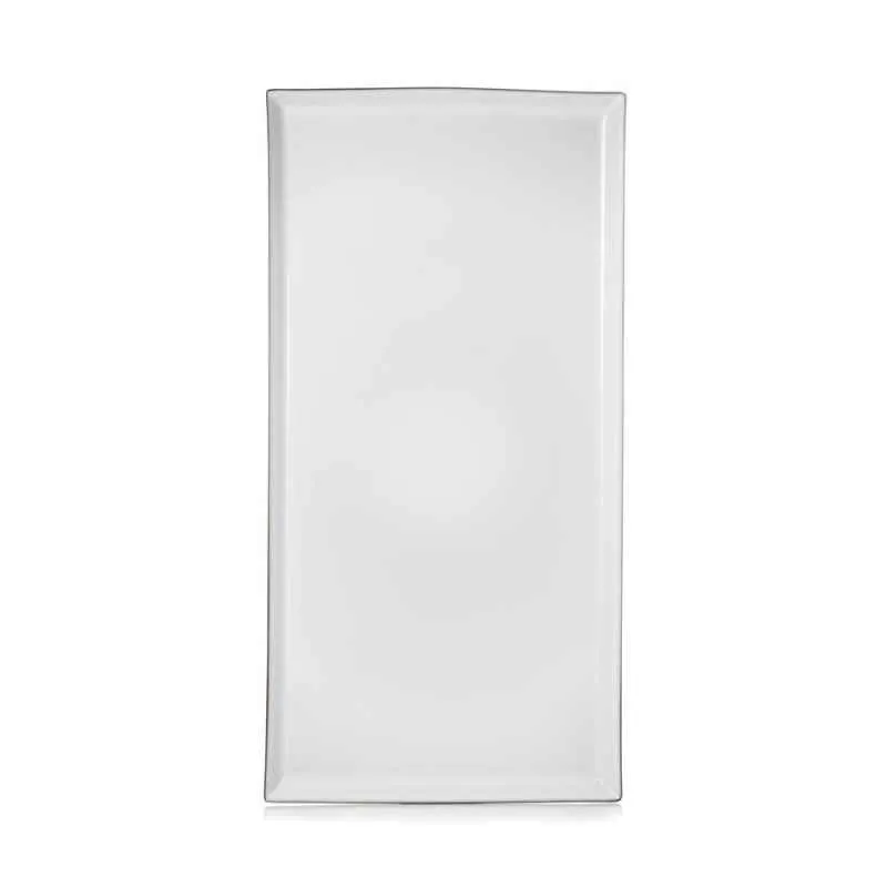 EQUINOXE RECHTECKIGE SERVIERPLATTE 55,5 cm Kumuluswolke weiss