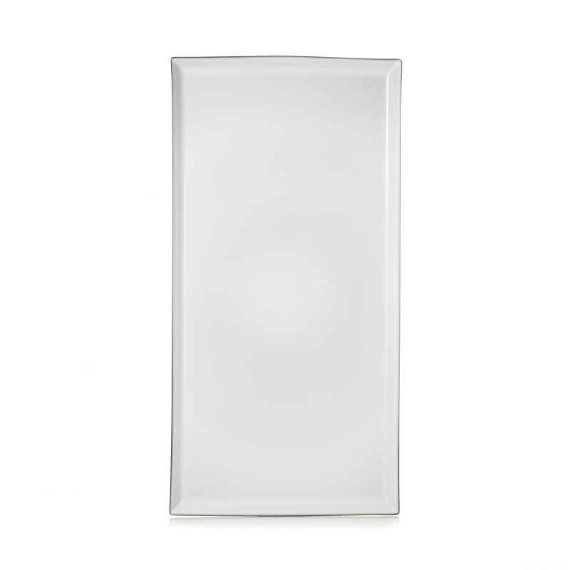 Preview: EQUINOXE RECHTECKIGE SERVIERPLATTE 55,5 cm Kumuluswolke weiss