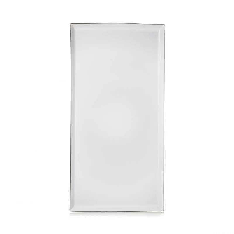 EQUINOXE RECHTECKIGE SERVIERPLATTE 55,5 cm Kumuluswolke weiss
