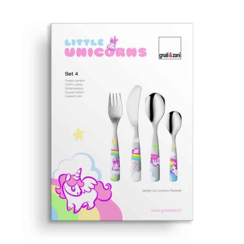 Kinderbesteck Kleine Einhörner - Set, 4-teilig