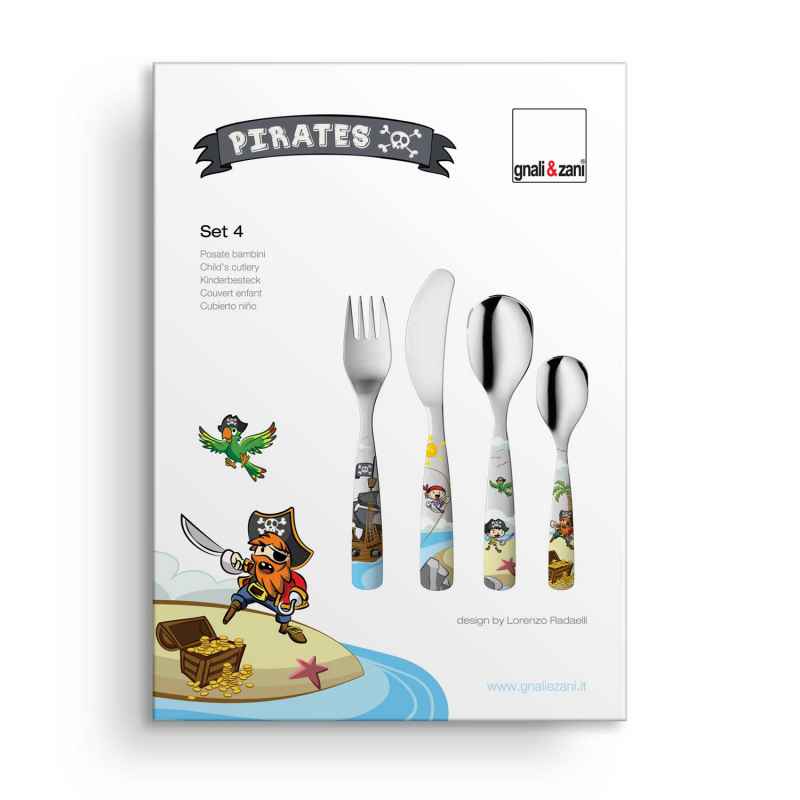 Preview: Kinderbesteck Piraten - Set, 4-teilig