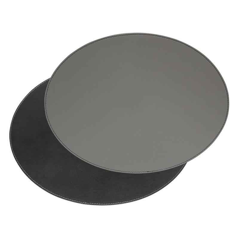 Preview: Platzset oval 45 x 34cm grau / schwarz