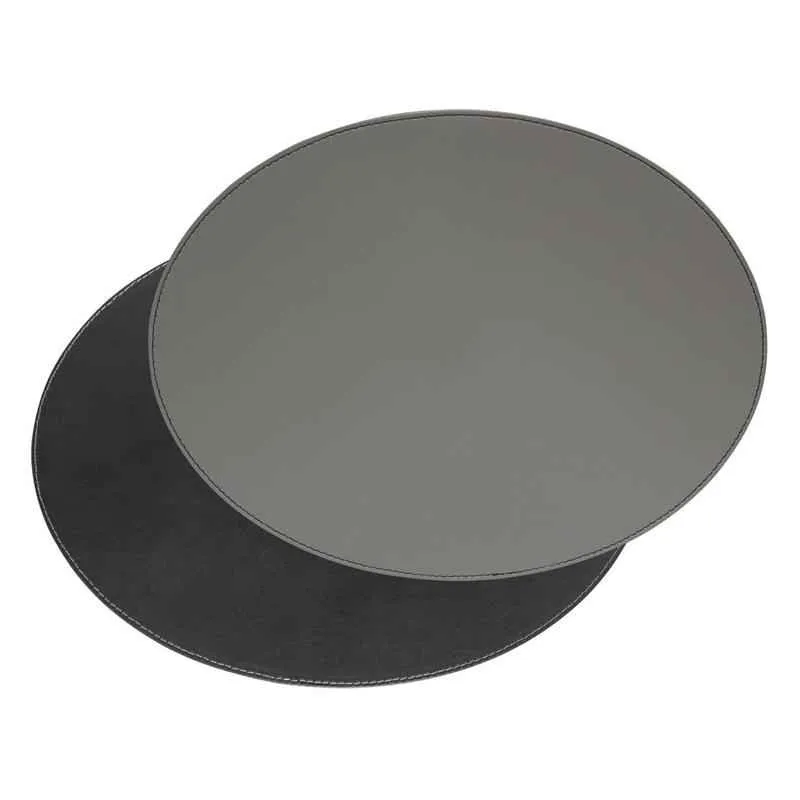 Platzset oval 45 x 34cm grau / schwarz