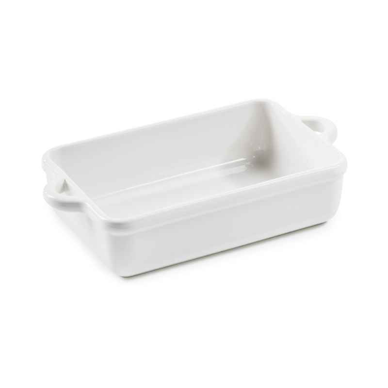 Preview: RECHTECKIGE AUFLAUFFORM 34 CM Alabaster Weiss REVOL BOMBANCE