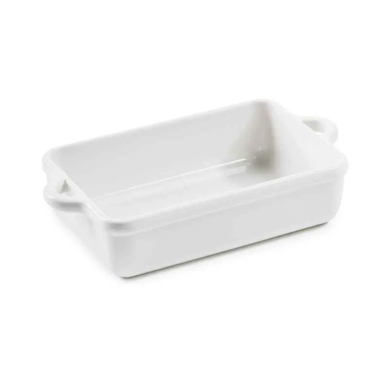 RECHTECKIGE AUFLAUFFORM 34 CM Alabaster Weiss REVOL BOMBANCE