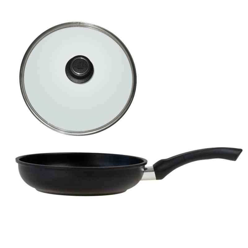Preview: Bratpfanne 24 cm mit Deckel BAF BASICline für Elektro, Gas, Ceran