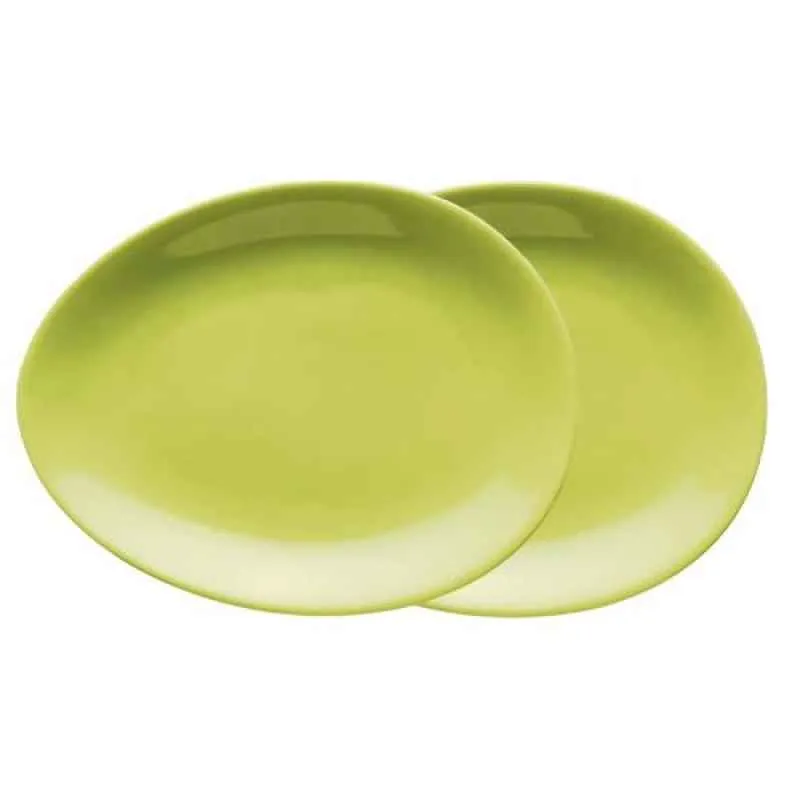Luigi Colani Porzellan Teller Set 2 tlg. green