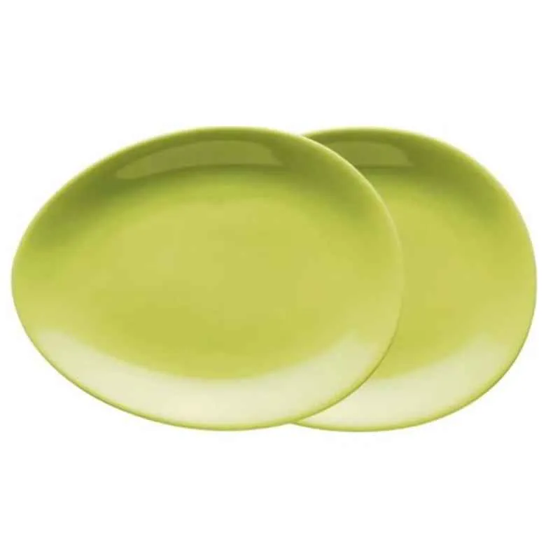 Luigi Colani Porzellan Teller Set 2 tlg. green