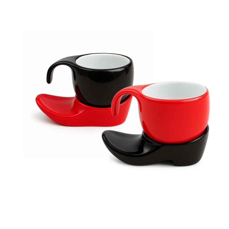 Preview: Espressotasse Vision 4tlg Schwarz / Rot im Farbwechsel