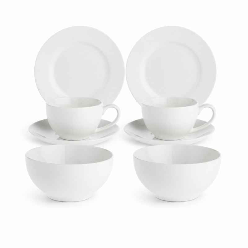 Frühstücks-Set 8-teilig für 2 Personen Weiß Essenziale