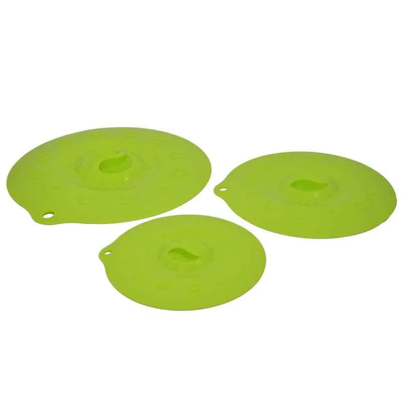 Silikondeckel 29cm „FUNNY KITCHEN“ grün
