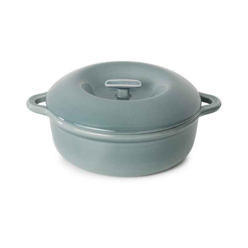 Preview: RUNDE INDUKTIONSKASSEROLLE 29 CM MIT PORZELLANDECKEL Wolkengrau