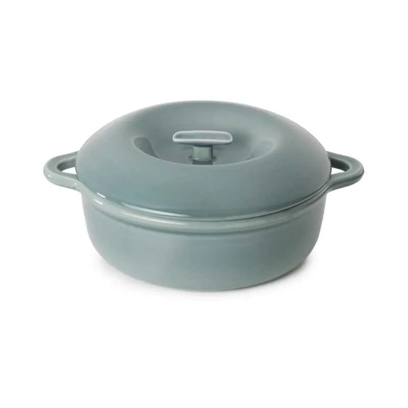 RUNDE INDUKTIONSKASSEROLLE 29 CM MIT PORZELLANDECKEL Wolkengrau