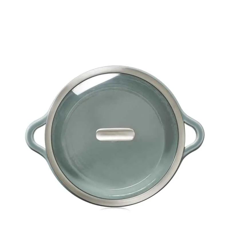 RUNDE INDUKTIONSKASSEROLLE 26 CM MIT GLASDECKEL Wolkengrau + Glas