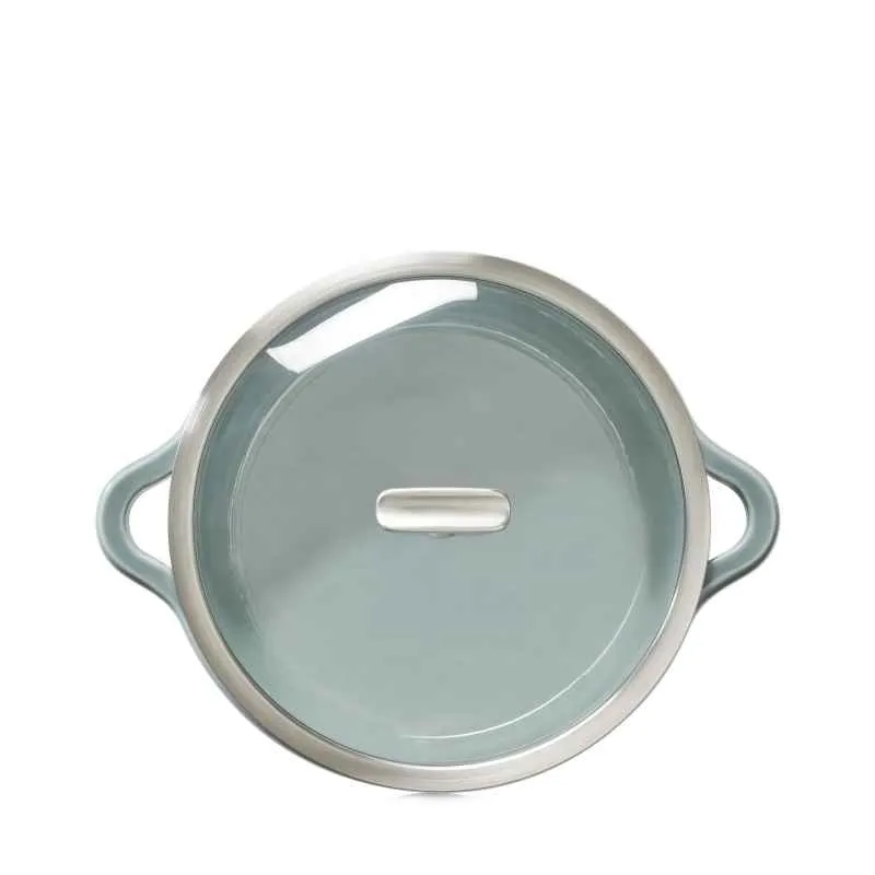RUNDE INDUKTIONSKASSEROLLE 29 CM MIT GLASDECKEL Wolkengrau + Glas