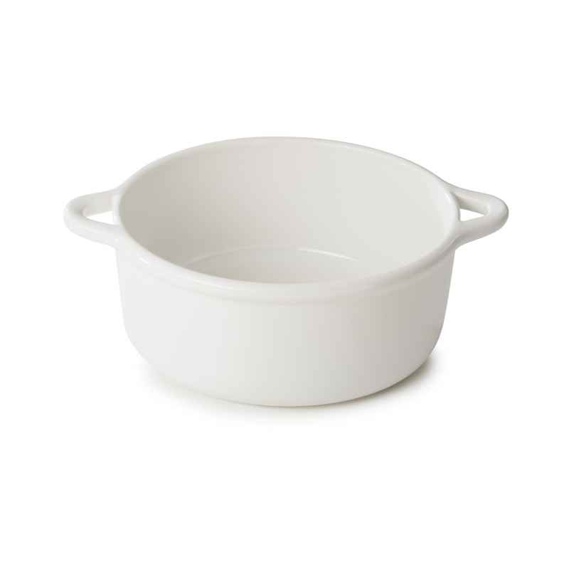 Preview: RUNDE OFENKASSEROLLE 19 CM OHNE DECKEL Alabaster Weiss