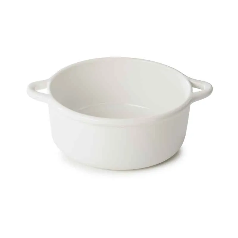 RUNDE OFENKASSEROLLE 19 CM OHNE DECKEL Alabaster Weiss