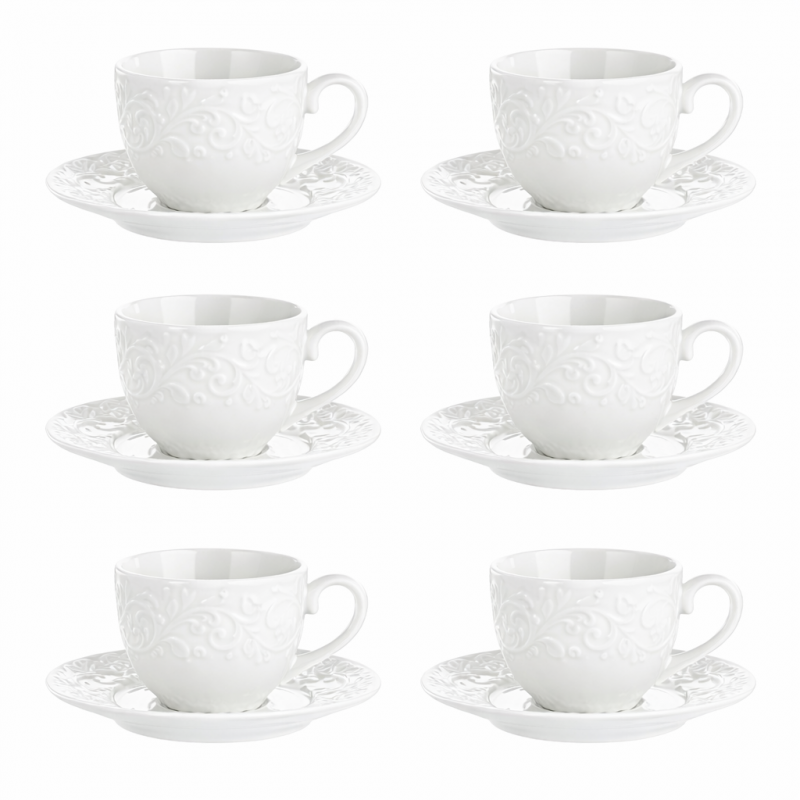 Preview: Kaffeetassen Set 6 Stück mit Untertasse Sognante