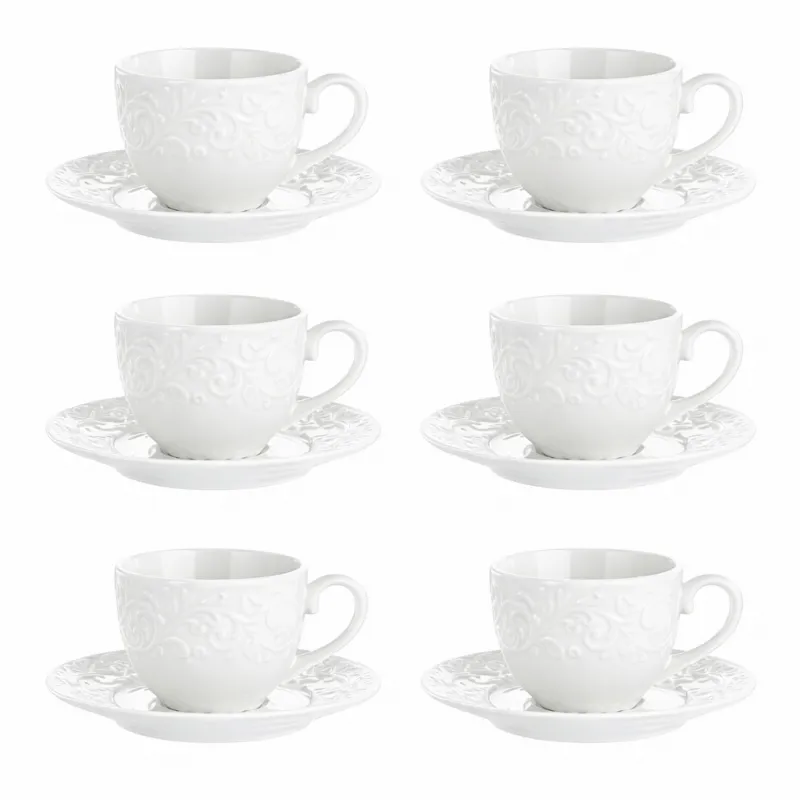 Kaffeetassen Set 6 Stück mit Untertasse Sognante