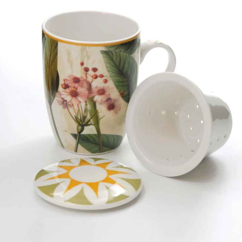 Preview: Teebecher mit Deckel & Filter MIRABILIA 300 ml gelb