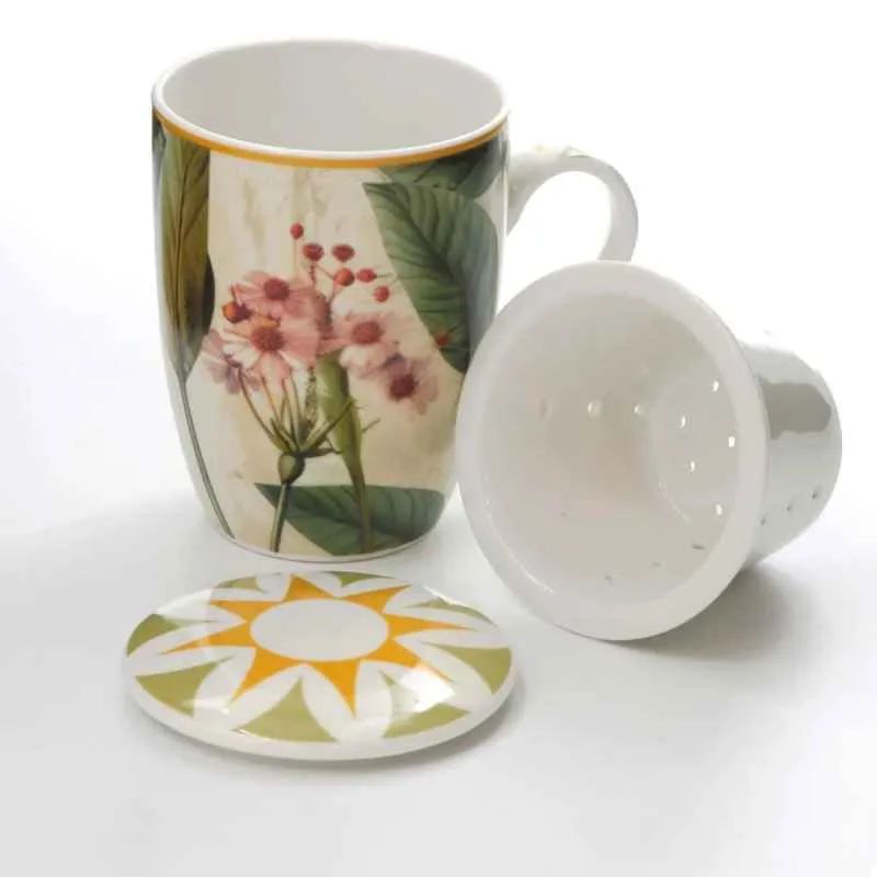 Teebecher mit Deckel & Filter MIRABILIA 300 ml gelb