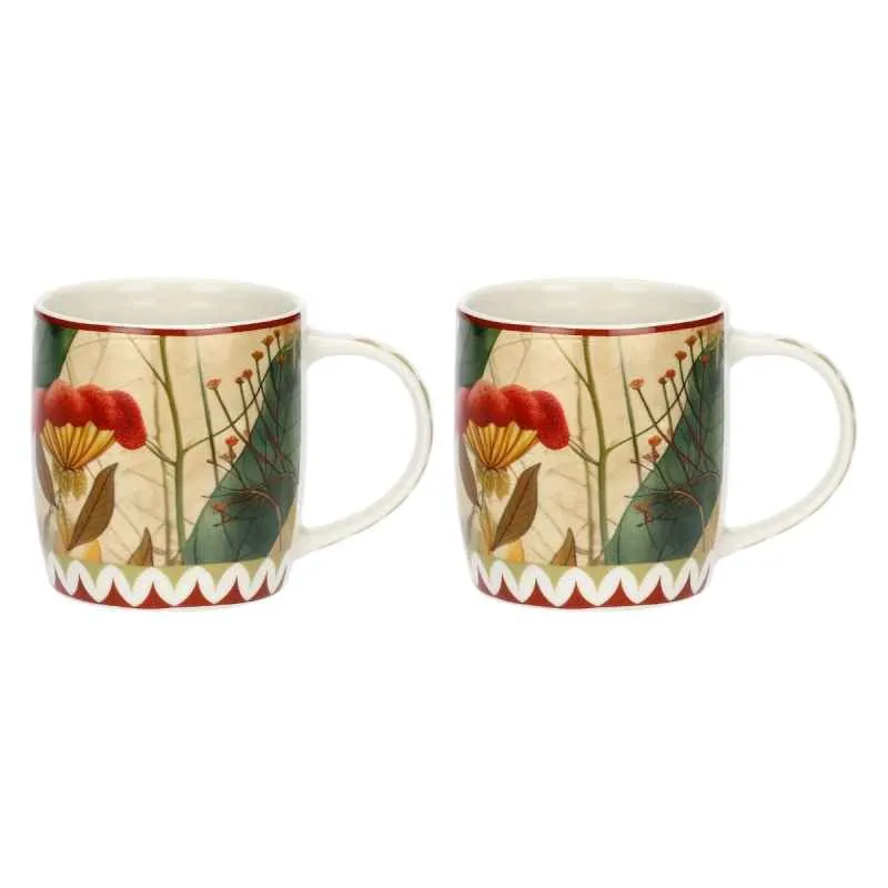 Porzellanbecher 2er Set MIRABILIA 350 ml rot