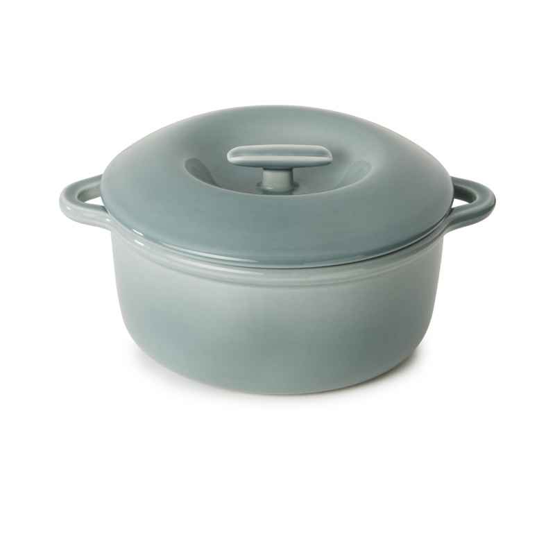 Preview: RUNDE INDUKTIONSKASSEROLLE 22 CM MIT PORZELLANDECKEL Wolkengrau