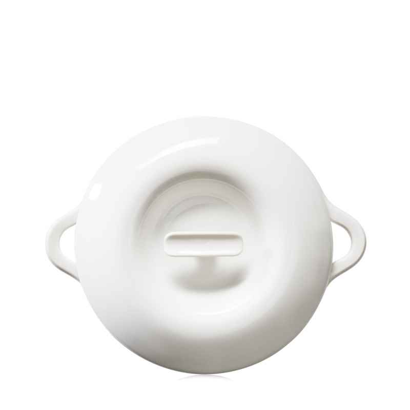 Preview: RUNDE INDUKTIONSKASSEROLLE 22 CM MIT PORZELLANDECKEL Alabaster Weiss