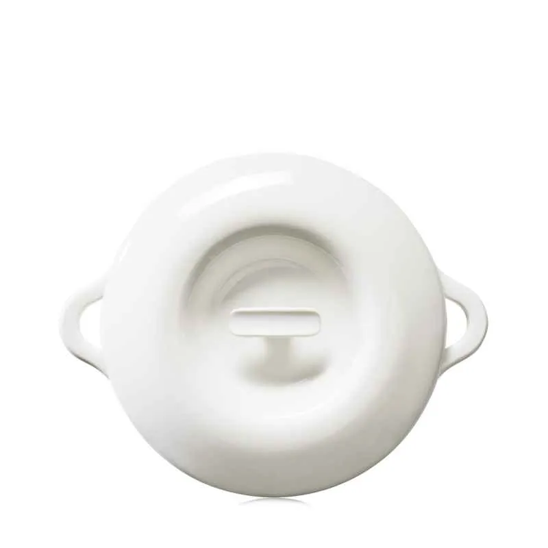 RUNDE INDUKTIONSKASSEROLLE 26 CM MIT PORZELLANDECKEL Alabaster Weiss