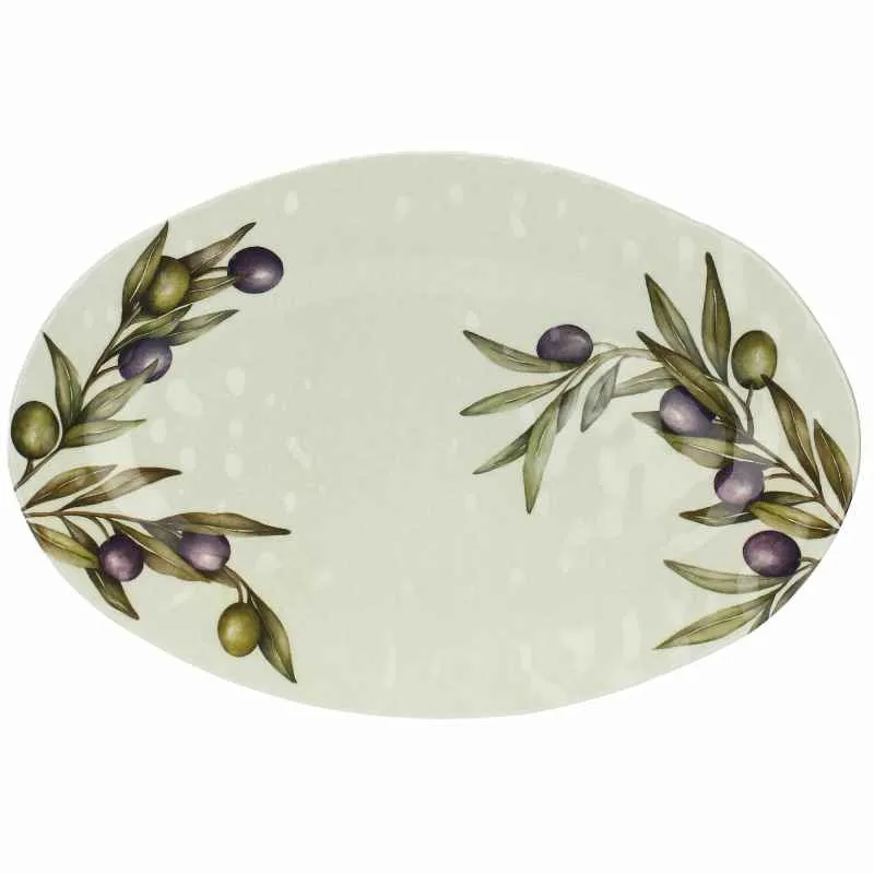 Servierteller oval 45 x 30 cm Olive