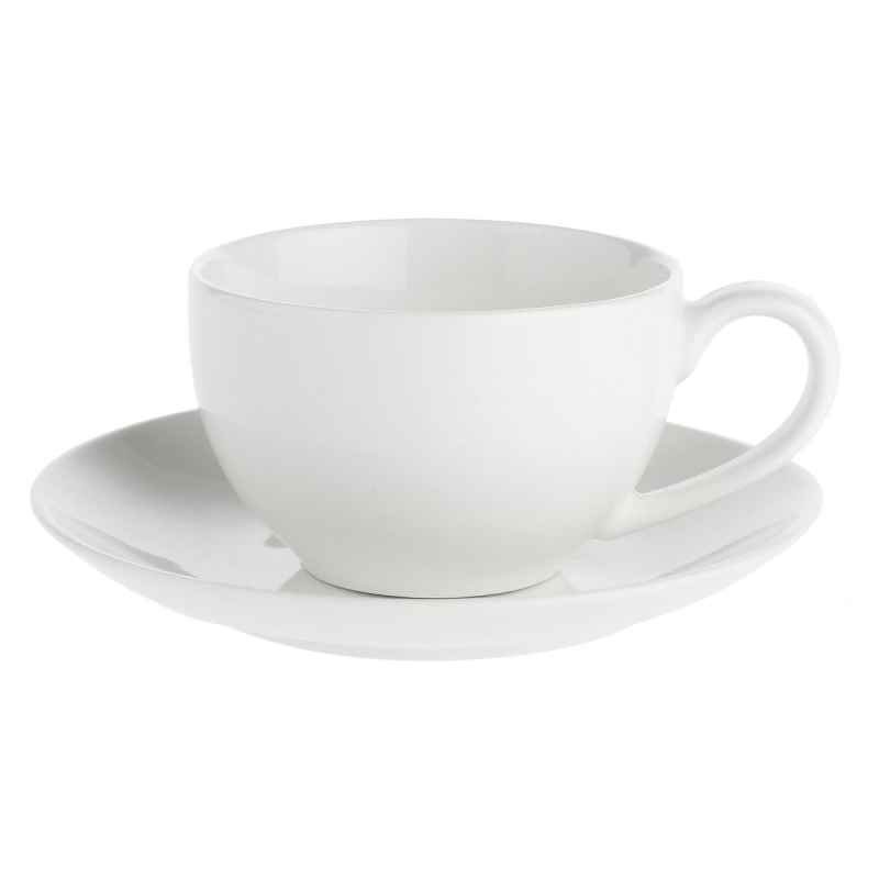 Espressotasse mit Untertasse 100 ml Weiß Set 6 Stück