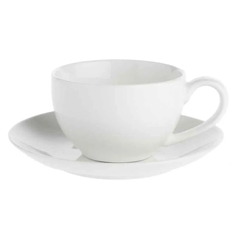 Espressotasse mit Untertasse 100 ml Weiß Set 6 Stück