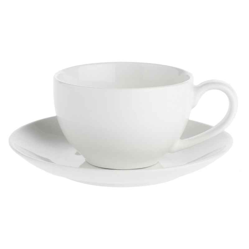 Preview: Tasse mit Untertasse 350 ml Weiß Set. 2 Stück