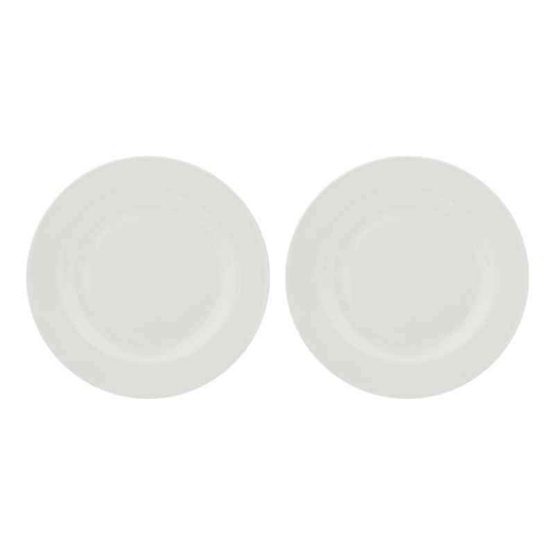 Preview: Speiseteller mit Fahne 27 cm Weiß Set 2 Stück
