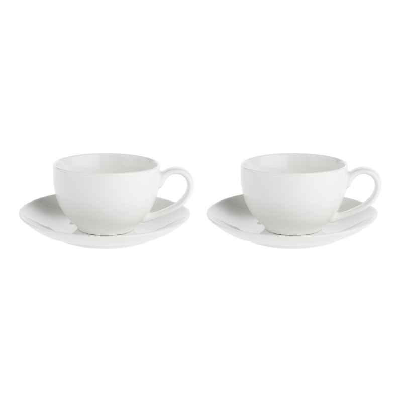 Preview: Tasse mit Untertasse 350 ml Weiß Set. 2 Stück