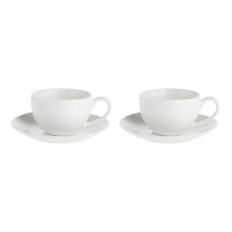 Tasse mit Untertasse 350 ml Weiß Set. 2 Stück