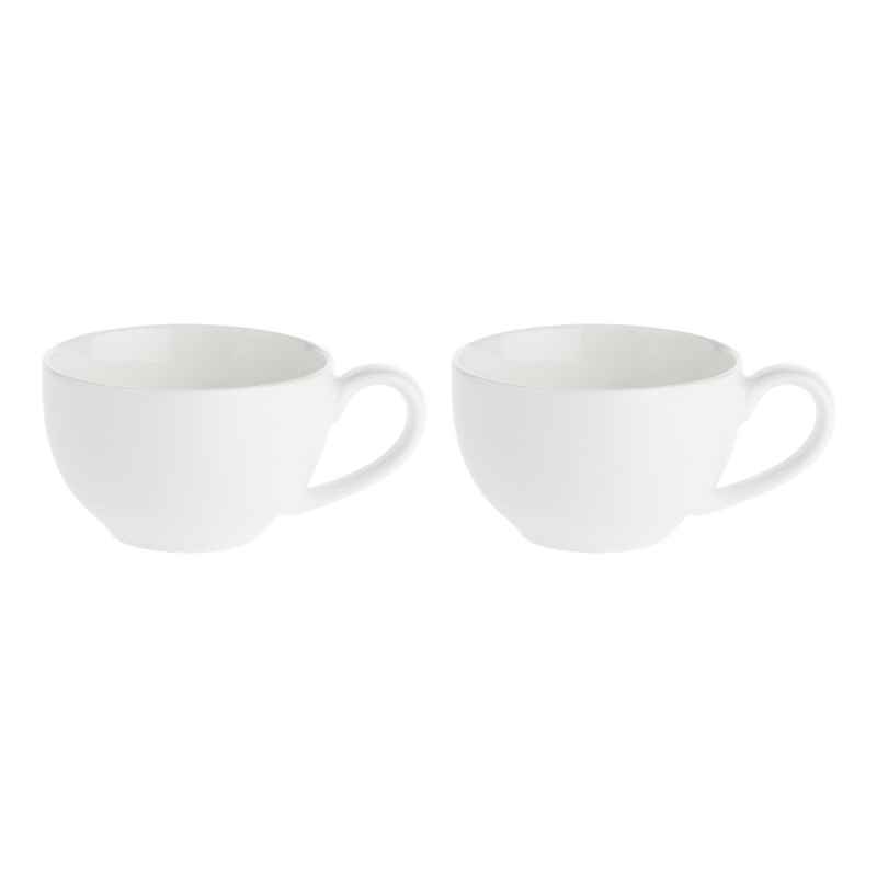 Preview: Tasse mit Untertasse 350 ml Weiß Set. 2 Stück