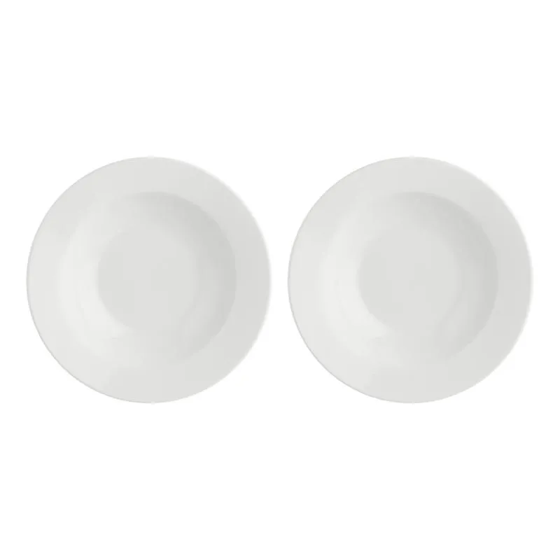 Suppenteller mit Fahne 23 cm Weiß Set 2 Stück