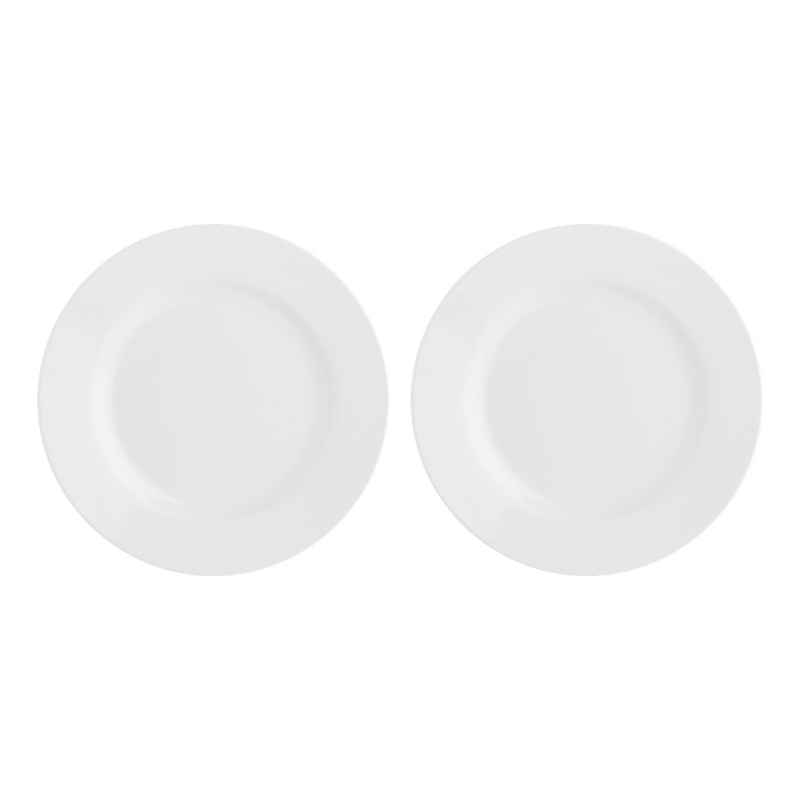 Preview: Teller mit Fahne 20 cm Weiß / Set 2 Stück