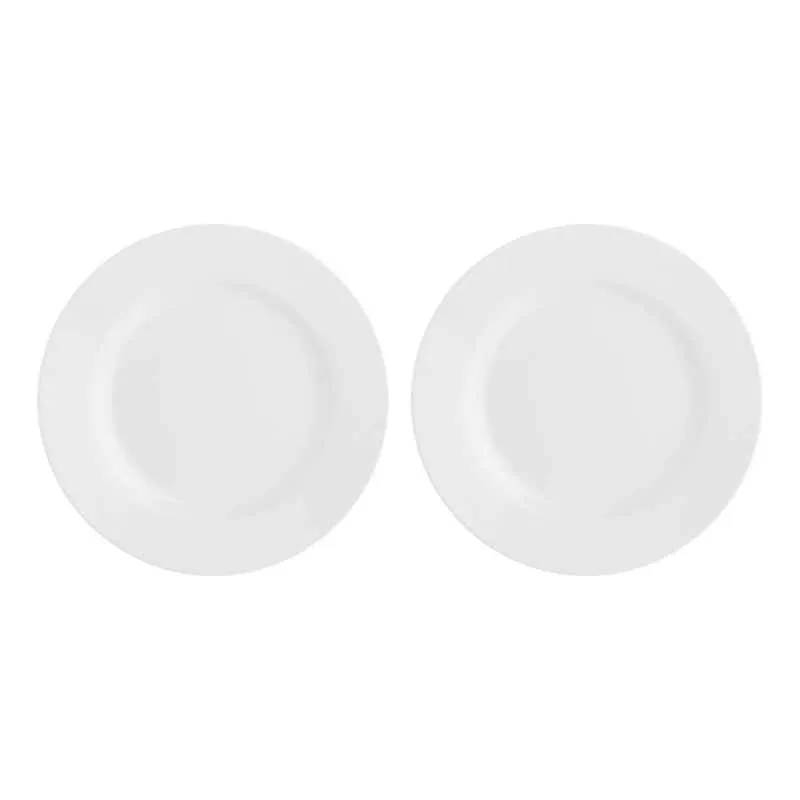 Teller mit Fahne 20 cm Weiß / Set 2 Stück