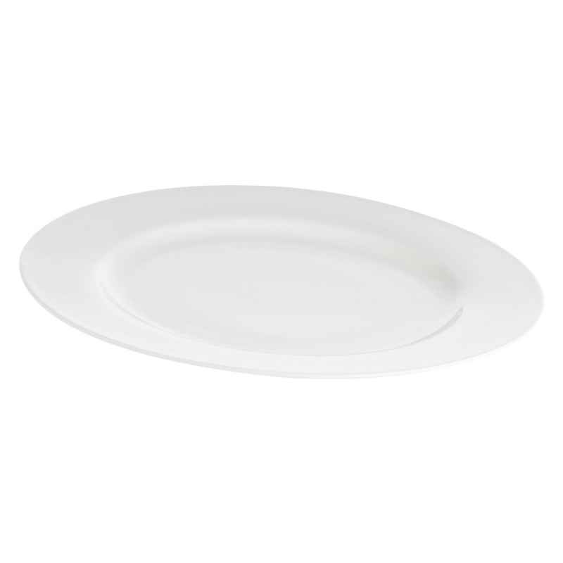 Preview: Servierplatte rund mit Fahne 30 cm Weiß