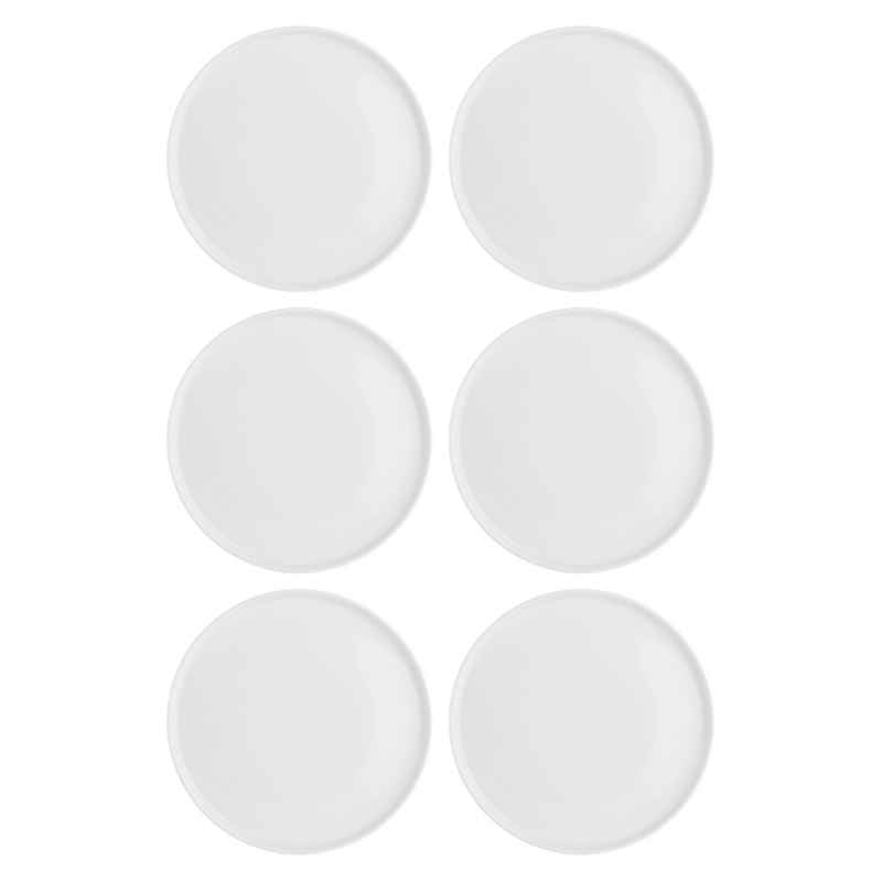 Preview: Teller flach Essenziale Gourmet Ø 21 cm Weiß Set 6 Stück