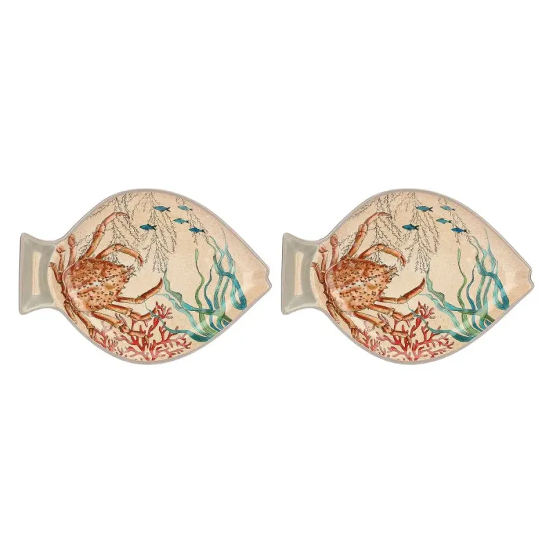 Fischteller 33 x 23 cm Sea Life Set mit 2 Stück