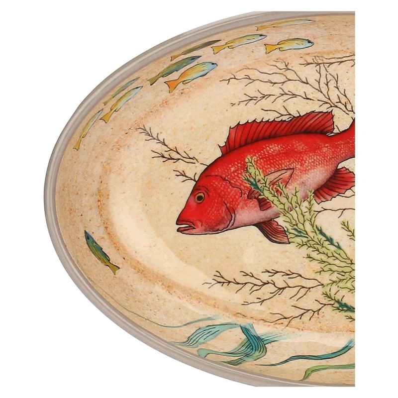 Preview: Frühstücksteller / Dessertteller oval 24 x 15 cm Sea Life Set mit 2 Stück