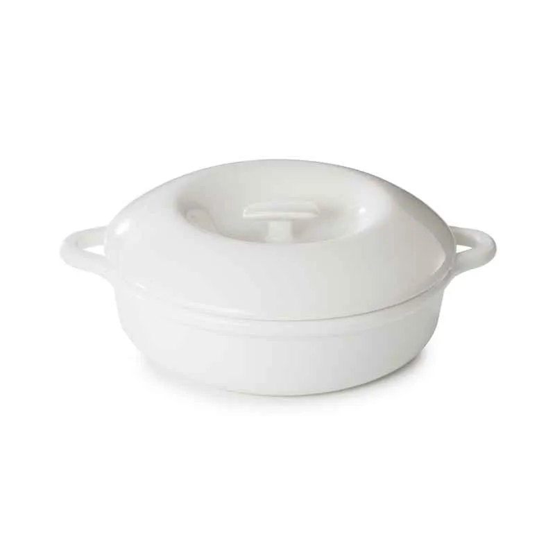 RUNDE INDUKTIONSKASSEROLLE 31 CM MIT PORZELLANDECKEL Alabaster Weiss