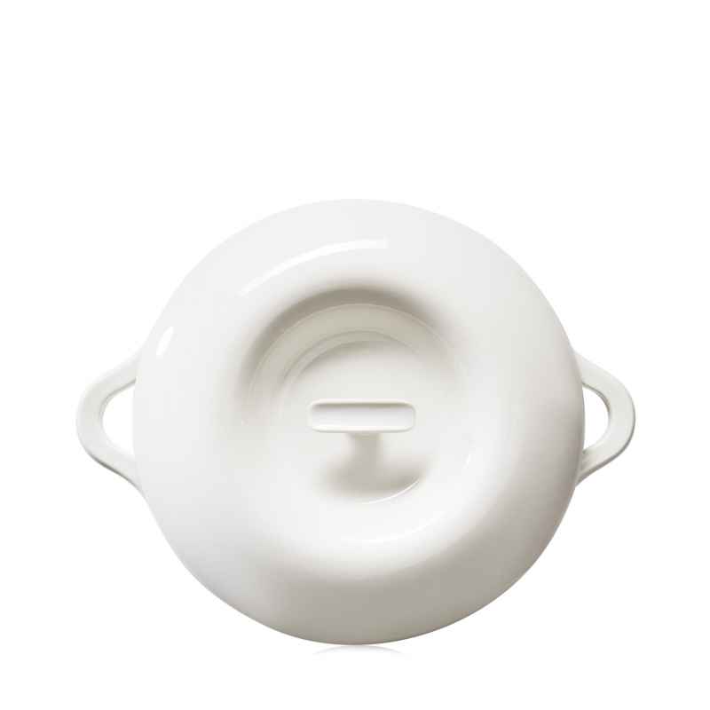 Preview: RUNDE INDUKTIONSKASSEROLLE 29 CM MIT PORZELLANDECKEL Alabaster Weiss